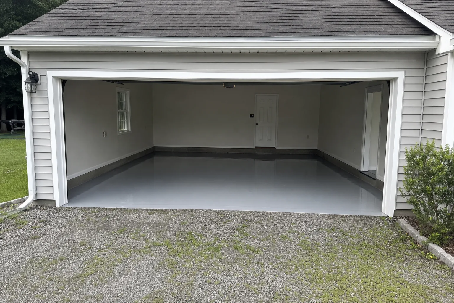 Epoxy flooring Swanzey New Hampshire Cheshire County residential garage coating Ryan Keene